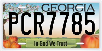 GA license plate PCR7785