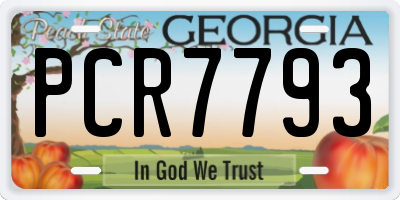 GA license plate PCR7793