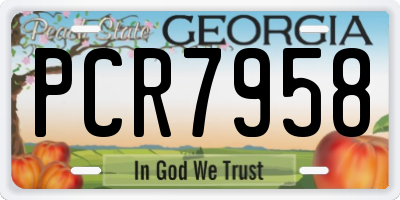 GA license plate PCR7958