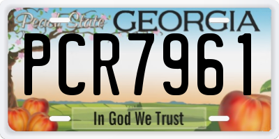 GA license plate PCR7961