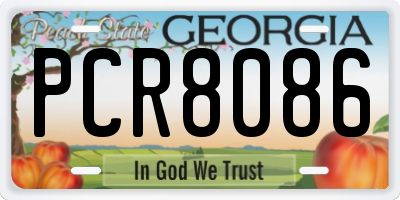 GA license plate PCR8086