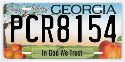 GA license plate PCR8154