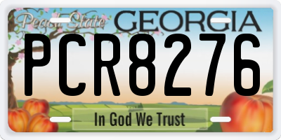 GA license plate PCR8276