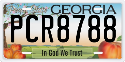 GA license plate PCR8788
