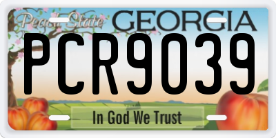 GA license plate PCR9039