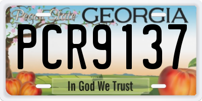 GA license plate PCR9137