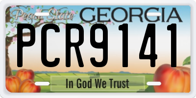 GA license plate PCR9141