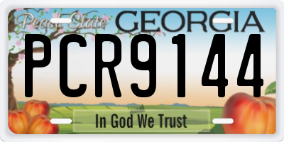 GA license plate PCR9144