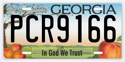 GA license plate PCR9166