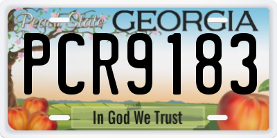 GA license plate PCR9183