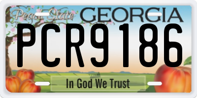 GA license plate PCR9186