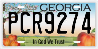 GA license plate PCR9274