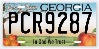 GA license plate PCR9287
