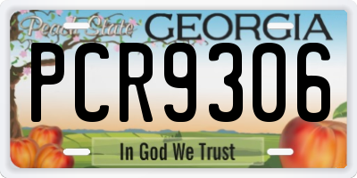 GA license plate PCR9306