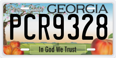 GA license plate PCR9328