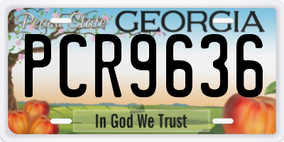 GA license plate PCR9636