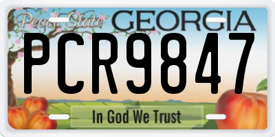 GA license plate PCR9847
