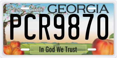 GA license plate PCR9870