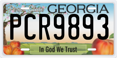 GA license plate PCR9893