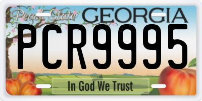 GA license plate PCR9995