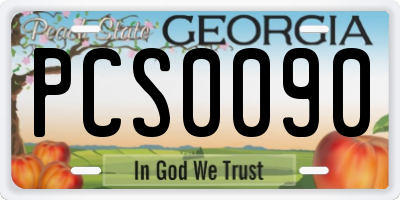GA license plate PCS0090