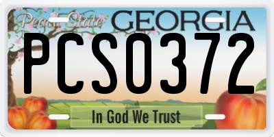 GA license plate PCS0372
