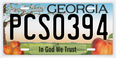 GA license plate PCS0394