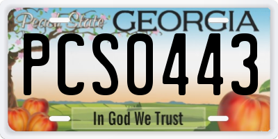 GA license plate PCS0443