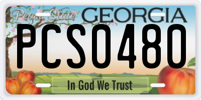 GA license plate PCS0480