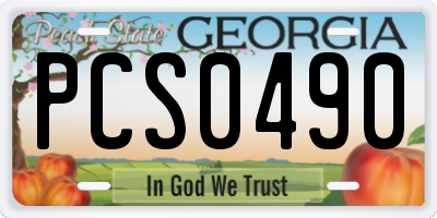 GA license plate PCS0490