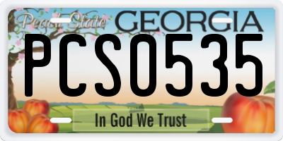 GA license plate PCS0535