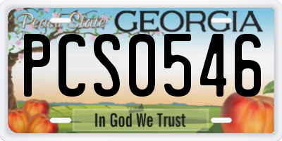 GA license plate PCS0546