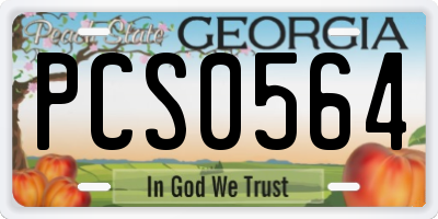 GA license plate PCS0564