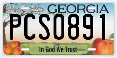 GA license plate PCS0891