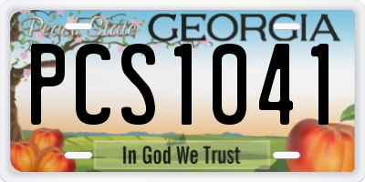 GA license plate PCS1041