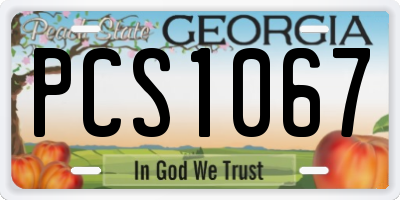 GA license plate PCS1067