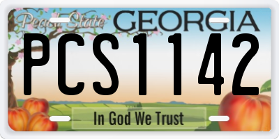 GA license plate PCS1142