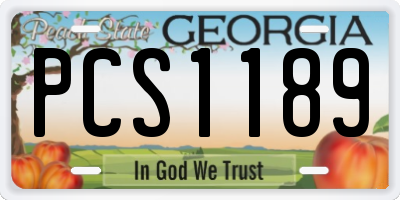 GA license plate PCS1189