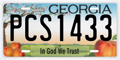 GA license plate PCS1433
