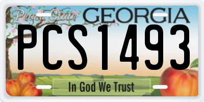 GA license plate PCS1493