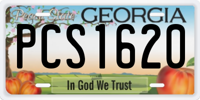 GA license plate PCS1620