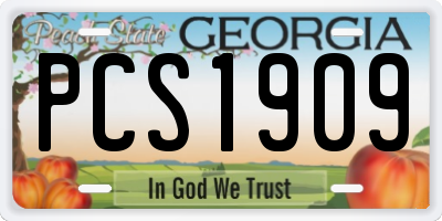 GA license plate PCS1909