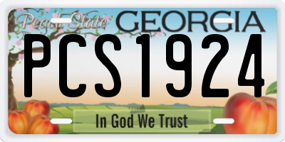 GA license plate PCS1924