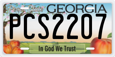 GA license plate PCS2207