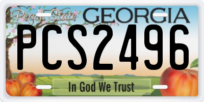 GA license plate PCS2496