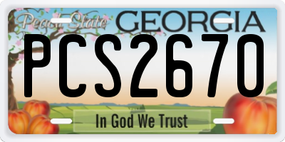 GA license plate PCS2670