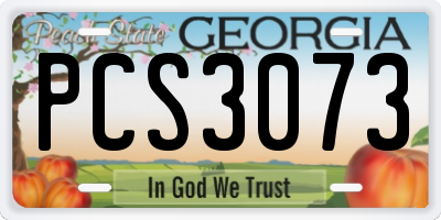 GA license plate PCS3073