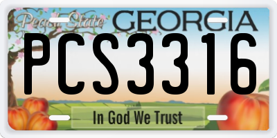 GA license plate PCS3316
