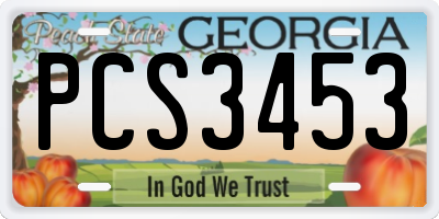 GA license plate PCS3453