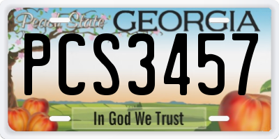 GA license plate PCS3457